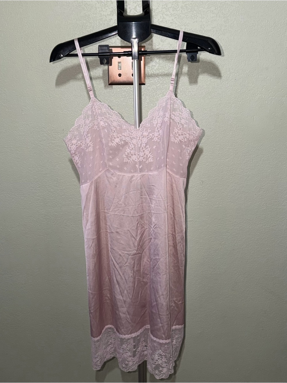 Vanity Fair Blush Pink Lace Slip